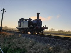 32678 drifts towards Rolvenden at sunset having completed her duries on 24-2-19  ©  Courtenany Forder